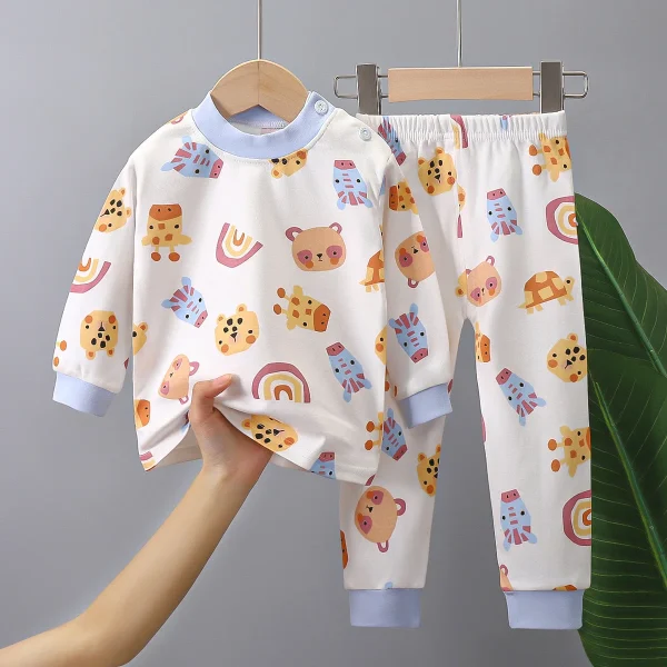 2024 Autumn Collection Wear for Boys Cotton Trousers Set Long Sleeve Printed Pattern for Children - Image 6