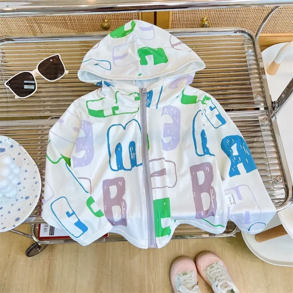 Children's Summer Wear Hooded Sun Protection Jacket for Boys & Girls Breathable & Thin Coat for Babies - Image 6