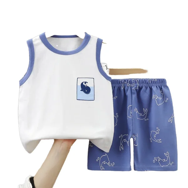 Hot Sale Price 100% Cotton Summer Baby Clothes Set 2pcs Sleeveless Set Children Clothes Set