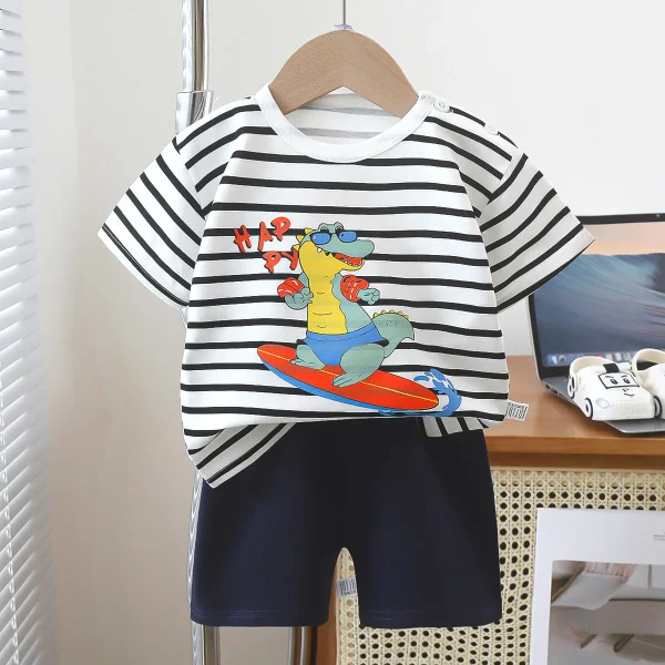 Summer Baby Clothes Kids T-shirt and Shorts Sets 100% Cotton Boys Girls Clothing Set - Image 5