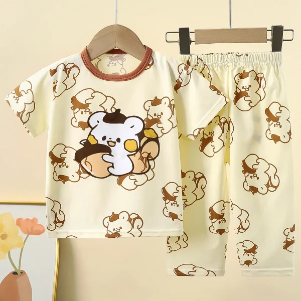 Children's Clothing Set Cotton Kids Pajama Set Baby Clothes Summer 2 Pieces Boys Clothing Sets - Image 2