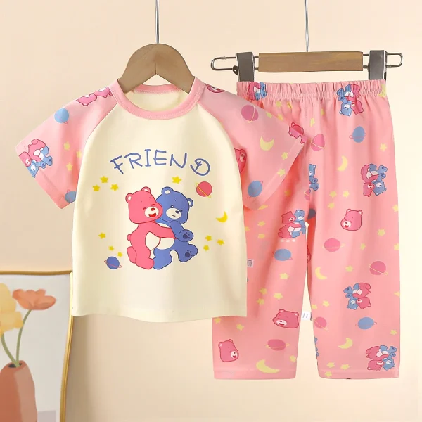 New Fashion Kids Short Sleeve Boys and Girls Clothing Set Children Clothes Summer - Image 6