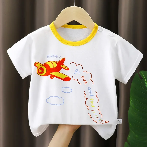 Children's Korean Style Summer Top New Boys' & Girls' Clothing Pure Cotton O-Neck T-Shirt with Short Sleeves Baby Tops - Image 4