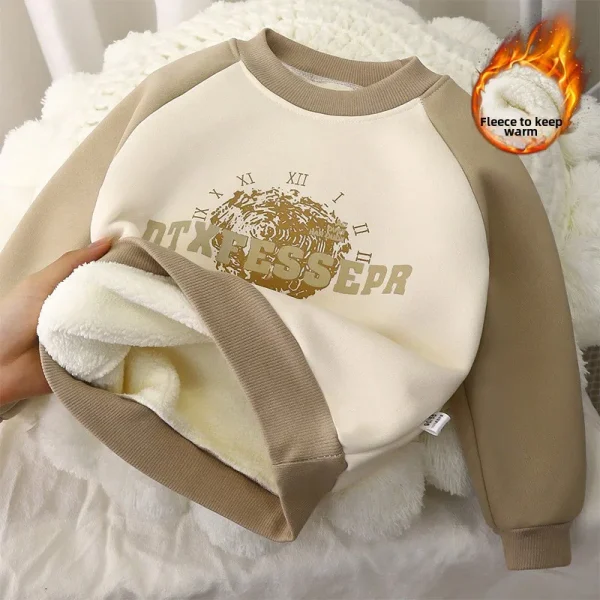 Autumn Winter New Style Children's Sweatshirt Boys' Thickened Warm Outer Wear Girls' Tops Fleece Baby Clothes Kids' Clothing - Image 4