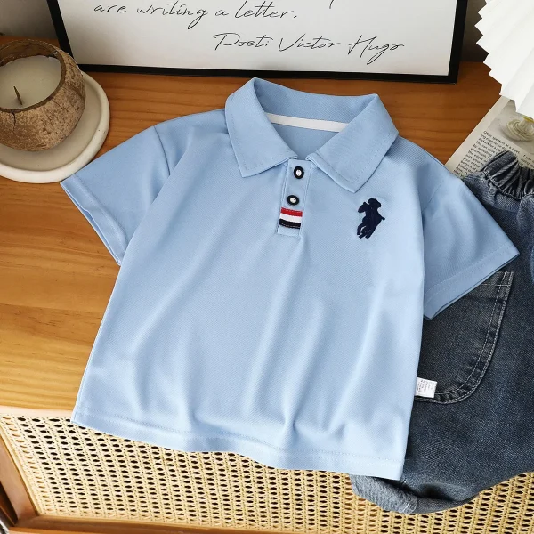 Cheap Children Polo Shirt New Short Sleeve Kids T-shirt for 1-7 Years Casual Kids t Shirt - Image 3