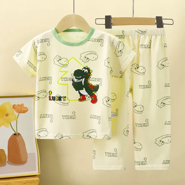 Children's Clothing Summer Clothing Short-sleeved Trousers 1-7 Years Old Cotton Underwear Suit Boys and Girls T-shirt
