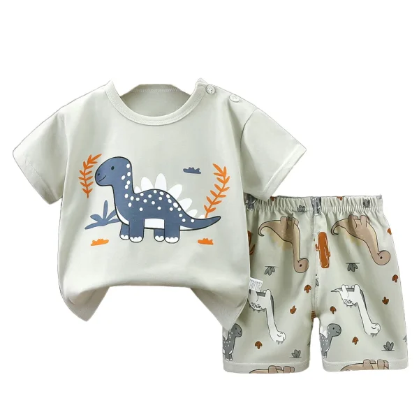 Direct Sale Summer Children Cotton Short Sleeve Suit