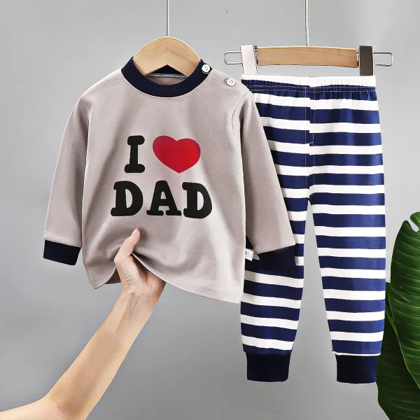Children Clothes Boys and Girls Cartoon Printed Pajamas Set Children's Pajamas Set Autumn and Winter Two-piece Set