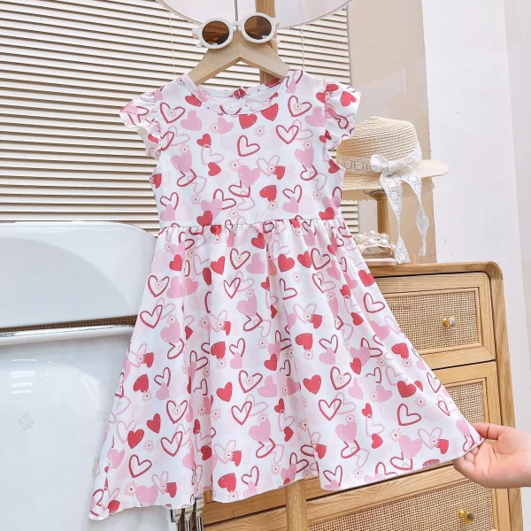 Girls' Dress Summer New Baby Flying Sleeve Princess Dress Floral Skirt in Children's Dress - Image 5