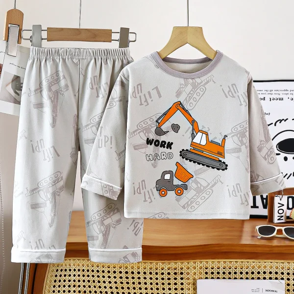 Autumn New Korean Style Long Sleeve Printed Cotton T-Shirt for Girls O-Neck Base Children's Wear Sets - Image 3