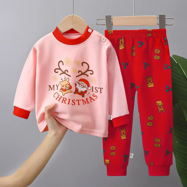 Autumn Children Suit Baby Outfit Long Sleeved Printed J 2PCS Boy Clothes Sets Pajamas - Image 2
