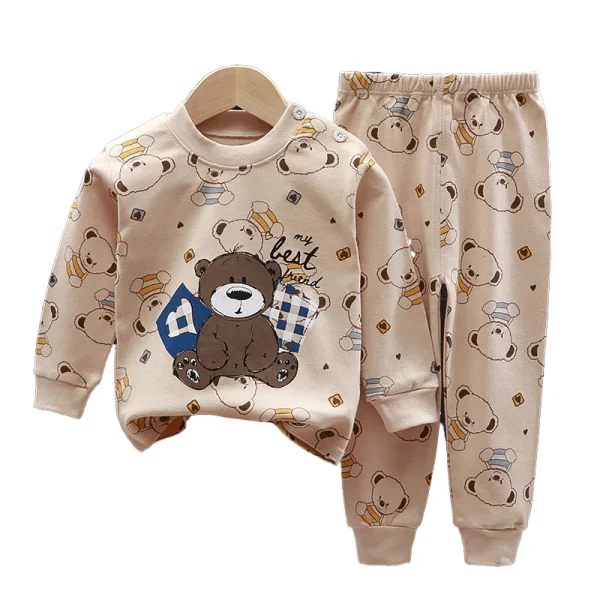 Popular New Products Pure Cotton Children's Pajamas Cute Cartoon Printed Casual Homewear Set
