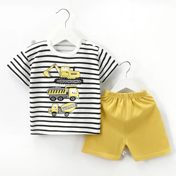 Baby Solid Color Bag Fart Clothes Short-sleeved Triangle Romper Cotton Bottoming Jumpsuit Baby Climbing Clothes Custom - Image 2