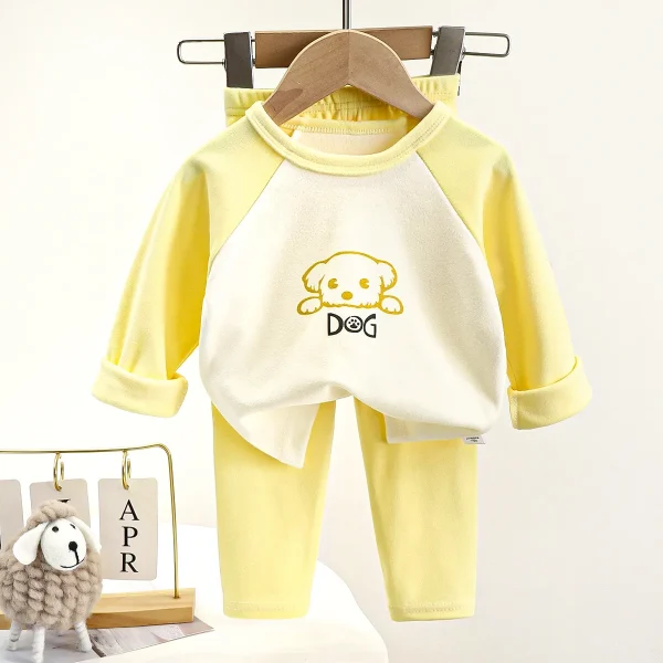 2024 Baby Girl Suit Smart Casual Clothes 2pcs Top Trousers Set Spring Autumn Animal Cartoon Boy's Clothing - Image 2