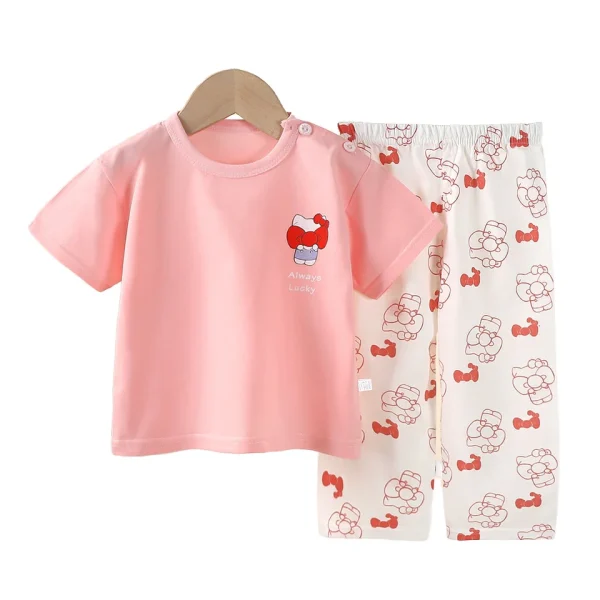 Children's Clothing Children's Short Sleeve Cotton Summer Baby Clothing Girls' T-shirts  Boys' Suits