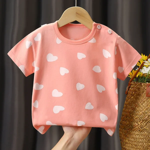 Toddler Kids Baby T-shirt Boy and Girl Tshirt 100% Cotton Print Outfits Girls Summer Set - Image 5