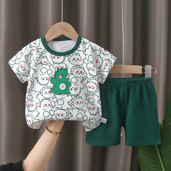 Baby Boy Girl Clothes Set Summer 0-6Y Baby Soft Cotton Short Sleeve Tops + Pants Baby Sets Pajamas Kids Clothes - Image 6