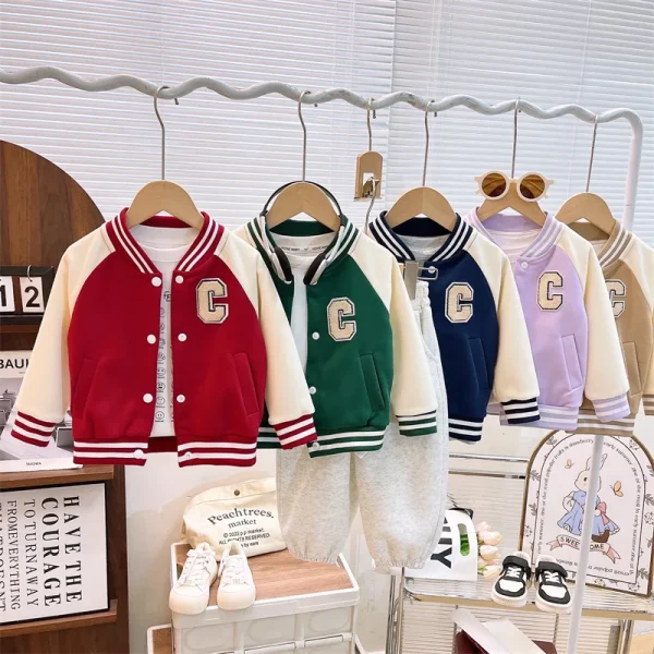 New Spring Autumn Baby Children Coat Pattern Casual Kids Boys Baseball Jackets