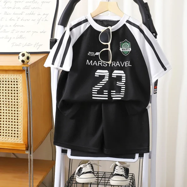 Summer New Boys Basketball Uniform Children's Sports Suit Quick-Dry Short Sleeve Shorts Baby Boy Clothes - Image 3