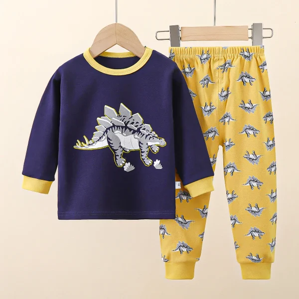 High Quality 2-Piece Cotton Pajamas for Boys Girls Casual Home Clothing for Kids Spring Autumn Printed Pattern for Toddlers - Image 3