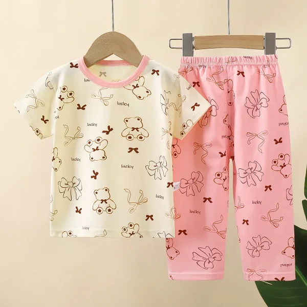2025 Summer Children's Cotton Short-Sleeved Suit Hot Sale Leisure Style - Image 4