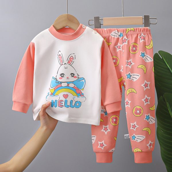 0-6 Year Old Boys and Girls Autumn Clothing Sets New Kids Cotton Top Suits with Thermal Feature Long Sleeve Prints
