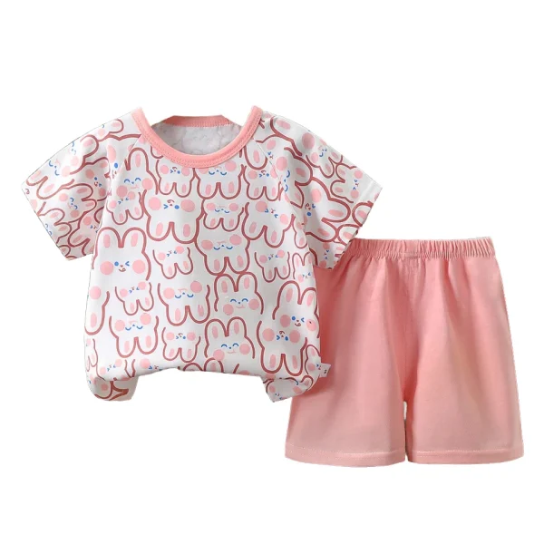 Summer Children's Clothing Children's Cotton T-shirt Underwear Set Boys and Girls Short-sleeved Shorts