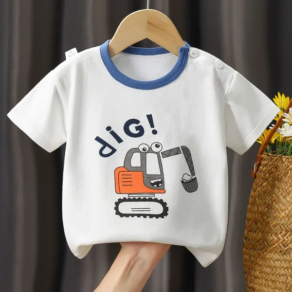 Children's Short-sleeved T-shirts Pure Cotton 0-7 Years Bottoming Shirts for Boys and Girls Summer Clothes