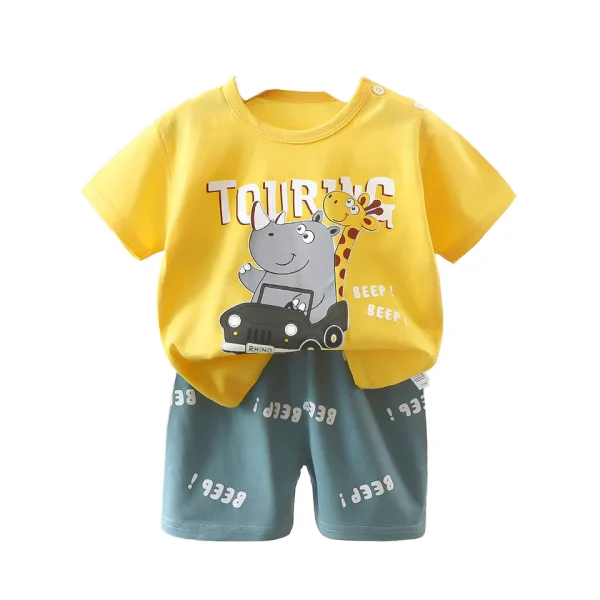 Short Sleeves Body Suits Cotton Boys Suits Children's Short Sleeve Suit