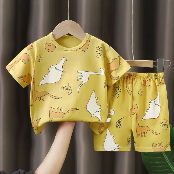 2025 Children's Short-sleeved Suit Cotton Baby Summer Clothes Boy T-shirt Baby Clothes Infants Children's Clothing Set for 0-6Y - Image 2