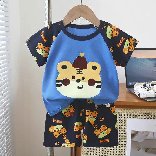 Summer Children's Clothing 0-6 Years Cotton T-shirt Underwear Set Boys and Girls Short-sleeved Shorts - Image 3