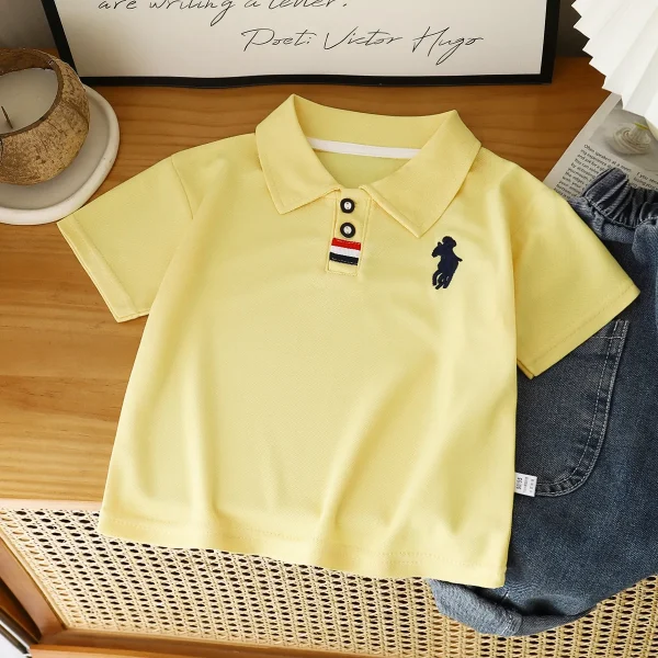 Cheap Children Polo Shirt New Short Sleeve Kids T-shirt for 1-7 Years Casual Kids t Shirt - Image 5