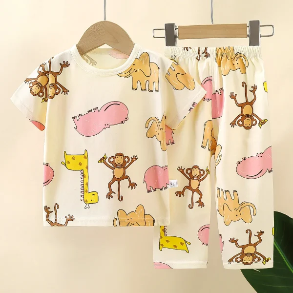 2025 Summer Children's Cotton Short-Sleeved Suit Hot Sale Leisure Style - Image 3