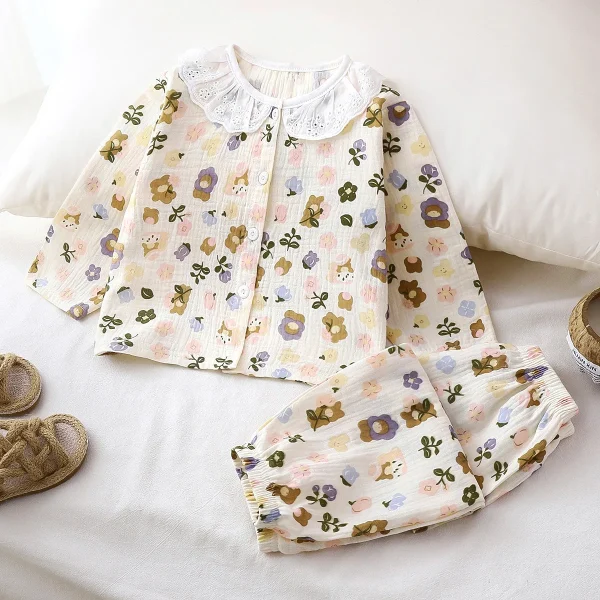 Cotton Pajama Set for Comfortable Summer Home Breathable Children's Cloth Print Soft High Quality Manufacture - Image 6