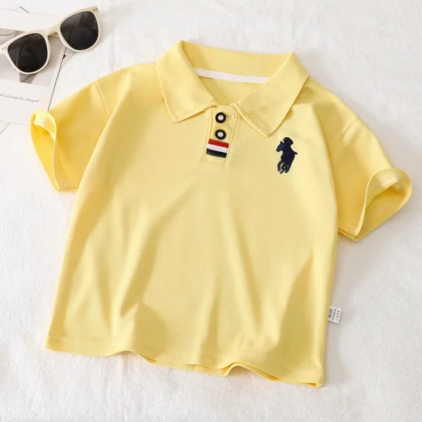 2025 Summer Boys Polo Shirt New Style Embroidered Jersey Casual Short-Sleeved T-Shirt for Kids Baby Lapel - Image 4