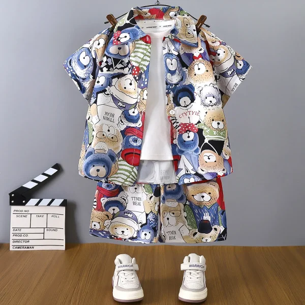Summer New Children's Shirt Set Wear Boys Casual Fashion Baby Thin Breathable Two-piece Set - Image 6