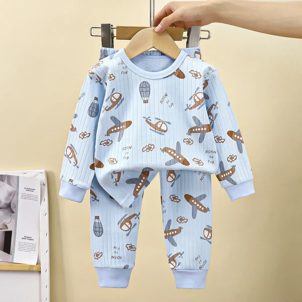 Kids Car Dinosaur Pajamas Boys Girls Winter Children's Pajamas Sets Child Long Sleeve Pyjamas Baby Cotton Pijamas Home Wear - Image 2