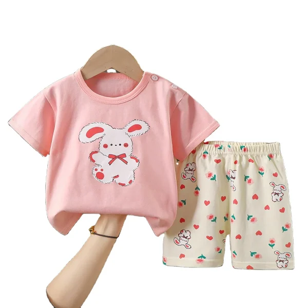 Cartoon Kids 2 Piece Sets T-shirts Shorts Cotton Toddler Clothing Sets
