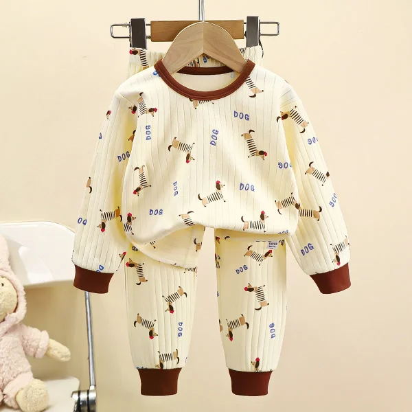 Children's Underwear Set Pure Cotton Autumn Boys Autumn Clothes Pants Long -sleeved Pajamas Girl Home Service