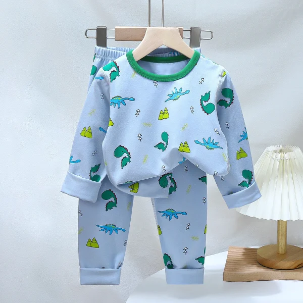 Autumn New Children's Pajamas Set Soft Leica Cotton Baby Underwear Boys & Girls Home Clothes Cartoon Pattern Clothing - Image 3