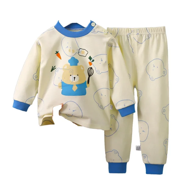 0-6Year Kids Pajamas Baby Boys Clothing Print Long Sleeved Cotton Kids Children Sleepwear Cotton Kids Pajamas