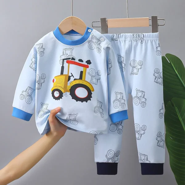 2025 100% Cotton New Cartoon Boys Pajamas Sleepwear 2pcs Pjs Set Soft Children Kids Pajamas Sets Winter Baby Clothes Set - Image 3