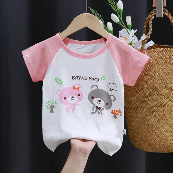 Toddler Kids Baby T-shirt Boy and Girl Tshirt 100% Cotton Print Outfits Girls Summer Set - Image 6