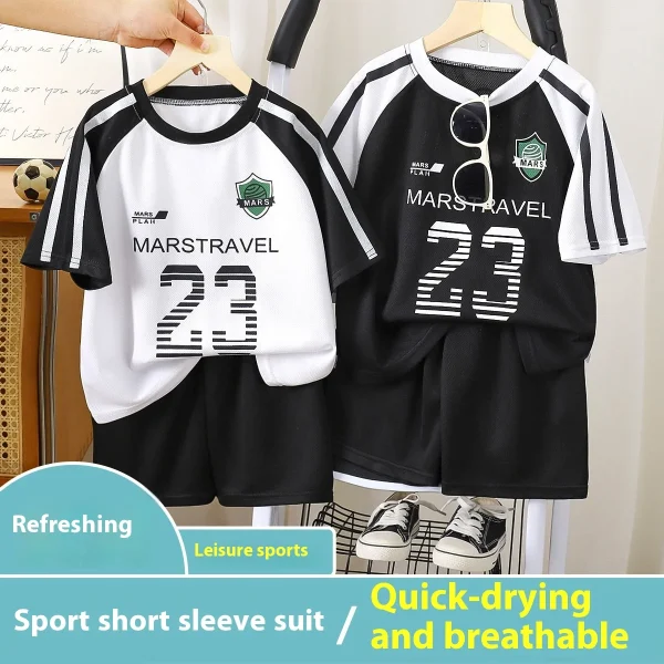Summer New Boys Basketball Uniform Children's Sports Suit Quick-Dry Short Sleeve Shorts Baby Boy Clothes - Image 2