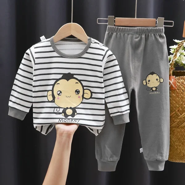 High Quality Velour Cotton Pajamas for Boys Breathable Printed Sleepwear for Spring High Quality Kids Clothing - Image 5