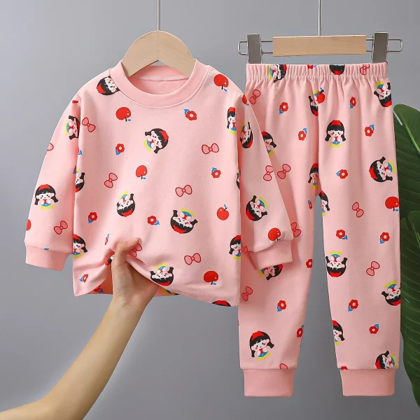2024 Autumn Collection Wear for Boys Cotton Trousers Set Long Sleeve Printed Pattern for Children - Image 2