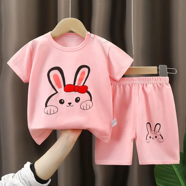 Baby T-shirt Boys' Homewear Clothes Girls' Pajamas Summer Children's Wear - Image 5