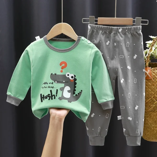 High Quality Velour Cotton Pajamas for Boys Breathable Printed Sleepwear for Spring High Quality Kids Clothing - Image 4