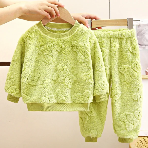 Children's Pajamas Set Warm Autumn and Winter New Boys Thick Home Clothes Baby Clothes Children's Clothes - Image 4