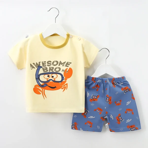 Baby Solid Color Bag Fart Clothes Short-sleeved Triangle Romper Cotton Bottoming Jumpsuit Baby Climbing Clothes Custom - Image 4